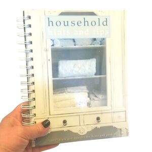 Spiral Binder Styled Household Hints & Tips Hardcover Book - Coffee Table Decor